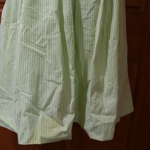 Talbots Vintage y2k Seersucker Green Striped Strapless Dress Pin Up 14 - Picture 5 of 15